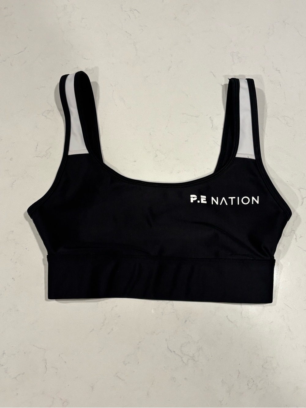 P.E Nation Black & White Racerback Sports Bra